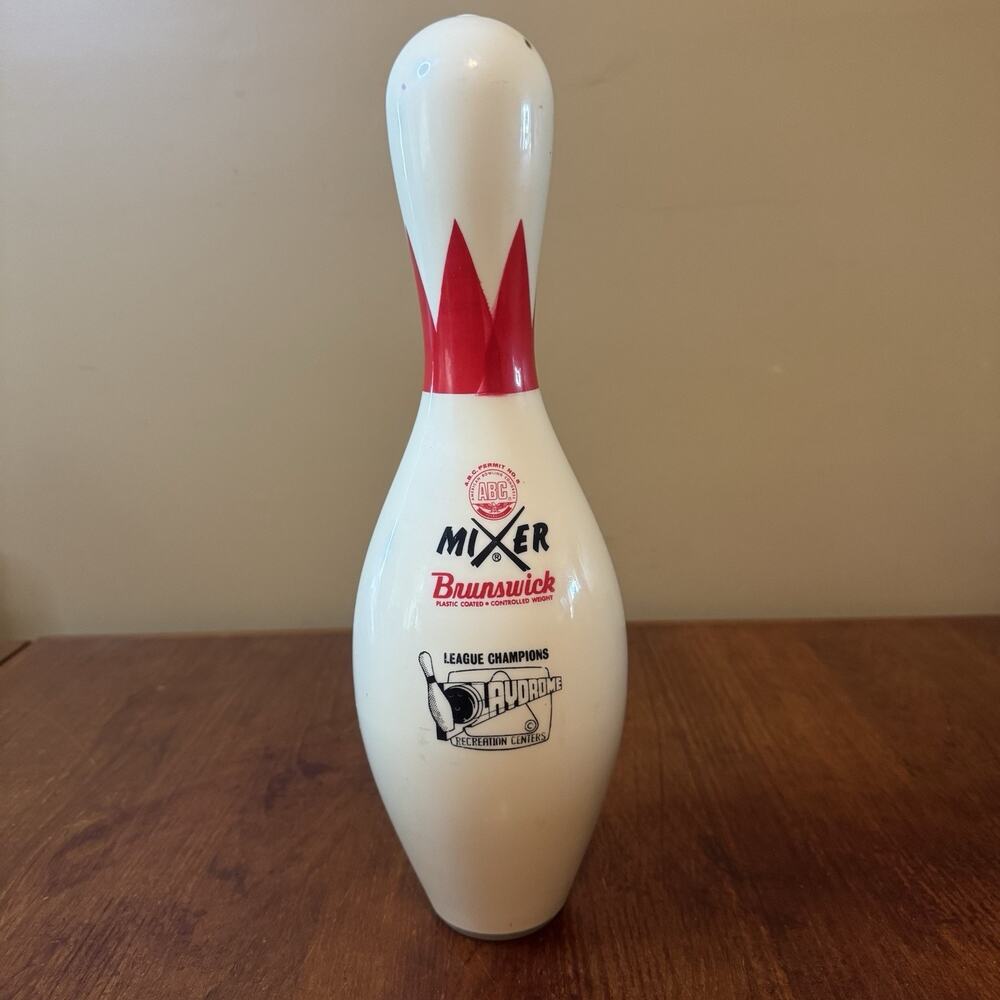 Vintage Brunswick Mixer Bowling Pin ABC Playdrome League Champion Trophy Pin